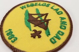 Vintage 1983 Webelos Lad &amp; Dad Round Twill Boy Scouts America BSA Camp Patch - £9.19 GBP
