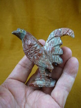 y-chi-ro-401 red Chicken rooster carving stone gemstone SOAPSTONE PERU c... - $19.62