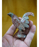y-chi-ro-401 red Chicken rooster carving stone gemstone SOAPSTONE PERU c... - £15.62 GBP