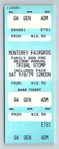 The Clash Untorn Ticket Septiembre 8 1979 Monterey California Primero US - $104.00