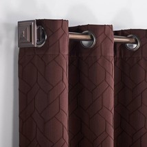 Room Darkening Curtain Panel 63&quot;L x 40&quot;W Insulated Grommet Top Brown Maroon - £19.01 GBP