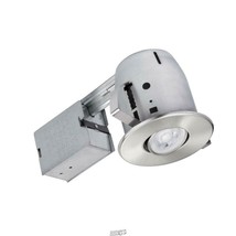 4&quot; LED IC Rated Swivel Round Trim Recessed Lighting Kit, Brushed Nickel, Easy... - £28.32 GBP