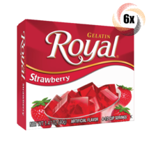 6x Packs Royal Strawberry Flavor Fat Free Gelatin | 4 Servings Per Pack ... - £12.36 GBP