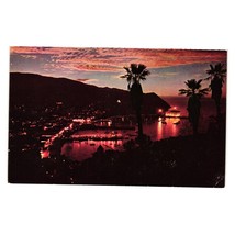 Vintage Postcard Avalon Bay at Dusk Catalina Island California Landscape Night - £5.43 GBP