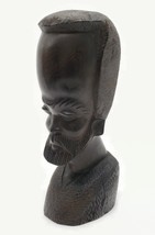 Vintage African Wooden Hand Carved Male Head Tribal Sculpture 8.5&quot; Tall - $34.58