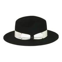 Mens Australian Wool Hat Bruno Capelo 2tone Wide Brim URBAN UB300 Black White image 3
