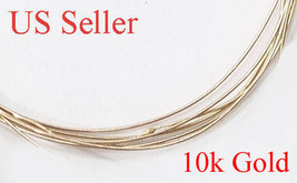 Pure 10k Solid Yellow Gold Round wire gauge  28    1&quot; , 2&quot;, 6&quot;, 12&quot;  US seller - £4.48 GBP