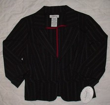 Speechless 3/4 Slv black/ White Pin Stripe Stretch Blazer Jacket Sz. 7 Nwt - £4.75 GBP