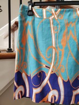 Merona Women&#39;s Blue Linen Blend Side Zip Casual Straight Mini Skirt Size 2 - £19.70 GBP