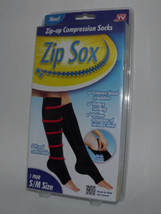 1 Pair Zip Sox Zip Up Compression Socks Size Small Medium Black S/M SEE COND (W) - £13.29 GBP