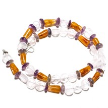 Rose Quartz Natural Gemstone Beads Jewelry Necklace 17&quot; 128 Ct. KB-960 - £8.59 GBP