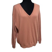 J Crew Dusty Rose Mauve Cashmere Relaxed V-Neck Pullover Sweater Size Small - £58.34 GBP