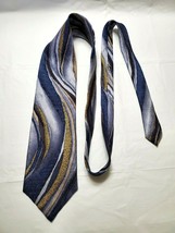 Christopher Reeve Glenn Close Mens Necktie Tie Blue Swirls100% Silk USA ... - $21.24