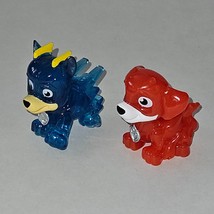 2 PAW Patrol Dog Figures Lot Mini Jet Playset Replacement Red Blue Translucent - £7.72 GBP