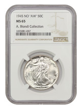 1945 50C NGC MS65 (No &quot;AW&quot;) - $1,273.13