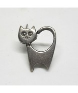 Vintage R. Tennesmed Sweden Pewter Cat Brooch Pin - $22.99