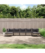  Garden Lounge Set Anthracite Poly rattan, powder-coated steel, fabric - $20,717.49 MXN