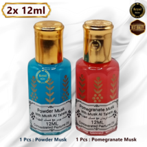 2X 12ml Powder Musk + Pomegranate Musk Tahara Elegant Perfume Misk Oil مسك طهارة - £13.56 GBP