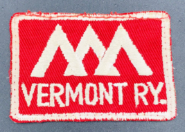 Vintage Vermont RY Railway Red &amp; White Patch 2 7/8&quot; x 1 7/8&quot; - £7.30 GBP