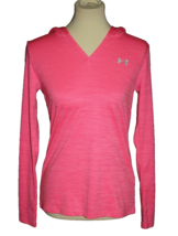 Under Armour Women&#39;s Sz X-Small Loose Fit Heatgear Hoodie Shirt Pink Lig... - $13.50