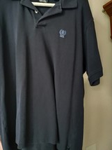 IZOD Golf Polo Shirt Mens Black Short Sleeve Embroidered HRG Logo Size L - £9.56 GBP