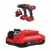 CRAFTSMAN V20 MAX Cordless Drill and Impact Driver, Power Tool Combo Kit with 2  - $165.09