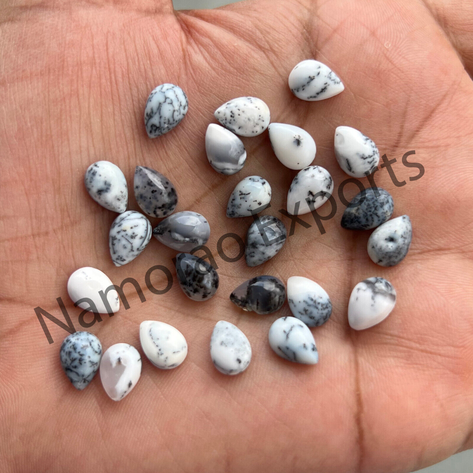 Primary image for 12x16 mm Pear Natural Dendrite Opal Cabochon Loose Gemstone Lot