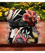 NWT Vera Bradley Throw Blanket Kauai Floral 50&quot;x80&quot;  Black Orange Pink Y... - $43.56