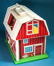 1986 Fisher Price Little People Farm Barn 2501 Play Family Open Door Moo Sound - $20.00