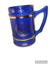 Vintage WC Bunting Beer Stein Mug Cobalt University of Connecticut 1959 - £7.73 GBP