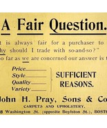 John Pray Carpets Upholstery 1894 Advertisement Victorian Fair Question ... - $28.05 CAD