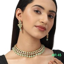 Joharibazar Kundan Long Necklace Latest High Quality Islamic Bridal Jewelry Setj - £47.94 GBP