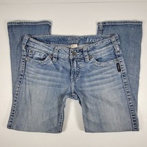 silver jeans womens frances capri 26 medium wash blue denim stretch 27x25 - £14.14 GBP