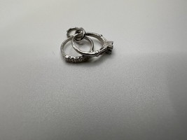 Vintage Silver Wedding Ring Bracelet Charms 1.5cm - $8.22