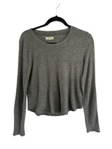 MADEWELL Womens Top Gray Textured Knit Tee T-Shirt Pullover Long Sleeve Sz Large - £8.64 GBP