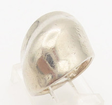 925 Sterling Silver Vintage Ring Modernist Brutalist Solid Dented Sz 5  ... - $35.71