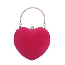 Alirattan New Red Heart Design Clutch Bag for Women Fashion Small s  Velvet Even - £54.15 GBP