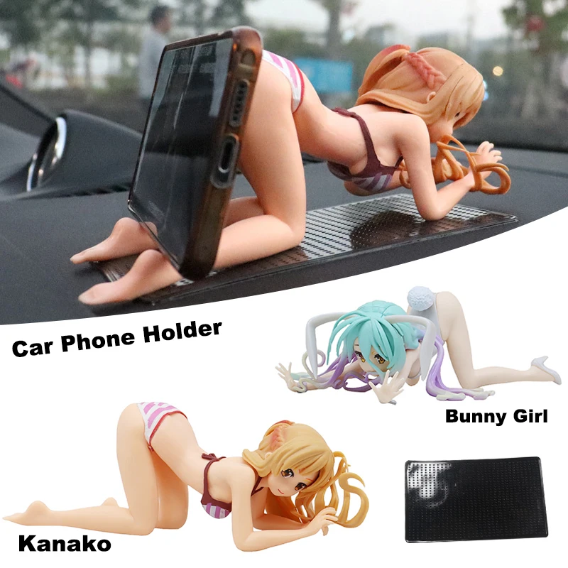 Car Phone Holder Bikini Beach Bunny Girl Cartoon Anime Cute Kanako Chest Shaking - £11.75 GBP+