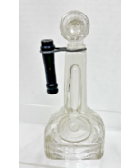 Antique Candlestick Telephone Glass &amp; Wood Candy Holder 4 1/2" Tall - $44.55