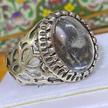 925 sterling Silver mens ring Natural clear iraqi najaf dur al najfa در النجف - £48.07 GBP