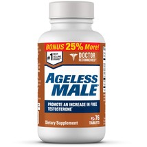Ageless Male Free Testosterone Booster Supplement For Men, 76 Tablets - £43.27 GBP