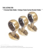 Set of 3 Solid Brass Retro Western Curtain Rod Holders  - 1.50&quot; Dim Fini... - $80.00