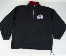 Vintage 90s Colorado Avalanche Hockey Jacket Mirage XL NHL Fleece 1/4 Zip Sweat - $23.70