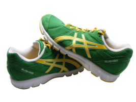 Asics Mens Size 9.5 M Rush 33 T1H2N Green Yellow Running Shoes Sneakers - £27.55 GBP