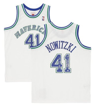 Dirk Nowitzki Autographed &quot;NBA Top 75&quot; Mavericks 1998 White Nike Jersey Fanatics - £542.16 GBP