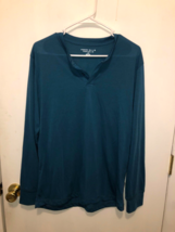 NEW Perry Ellis Portfolio Mens Large Henley Shirt Long Sleeve - $10.88