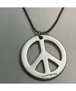 VTG 1970s Squirkenworks Peace Sign Pendant &amp; 24”  Sterling 925 Beaded Ba... - £129.86 GBP