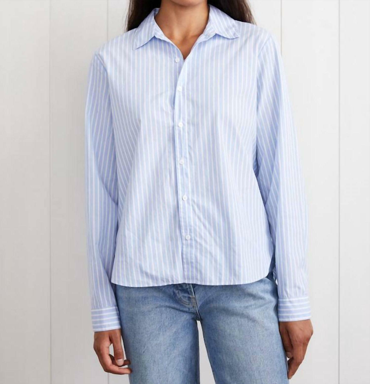Stateside Iberus Stripe Poplin Slit Back Shirt Size S - $94.05