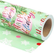 Reversible Christmas Wrapping Paper - Mini Roll - 17 Inch X 33 Feet - - £18.71 GBP