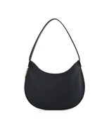 Small Vegan Leather Shoulder Bag Crescent Hobo Purse with Expansion Zipp... - $39.99